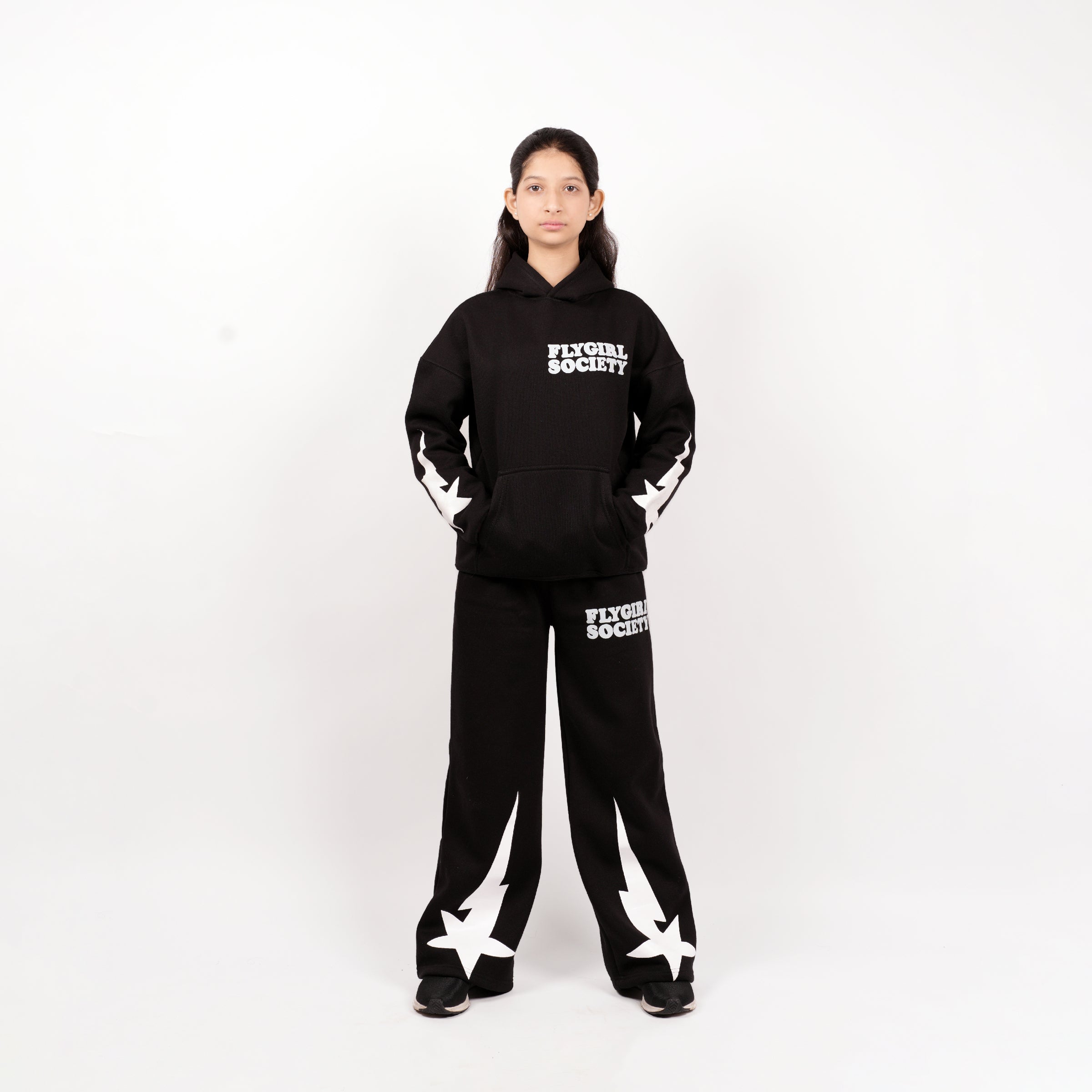 BLACK URBAN STAR OVERSIZED CO ORD SETS