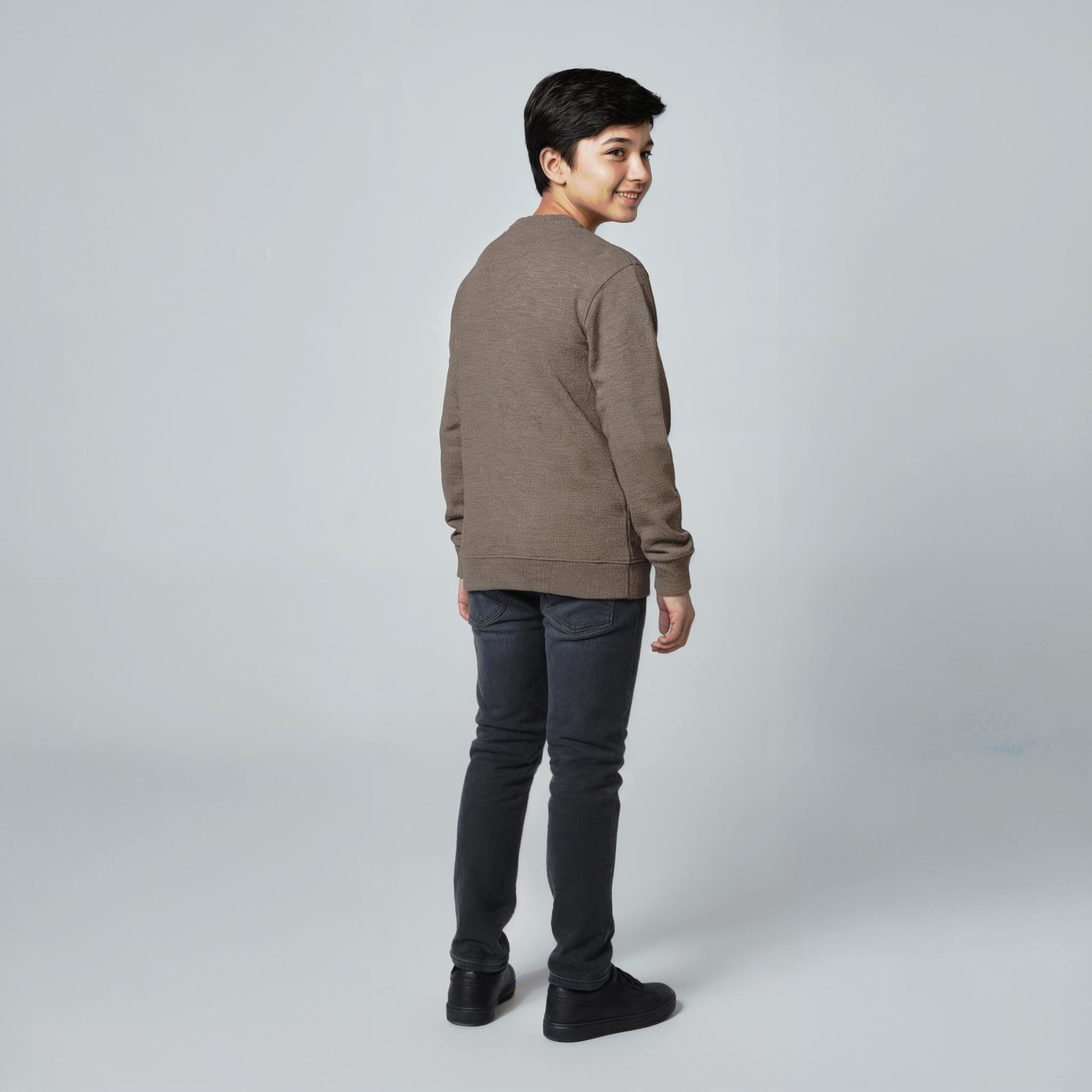 MOCHA KNIT TEXTURED SWEATER