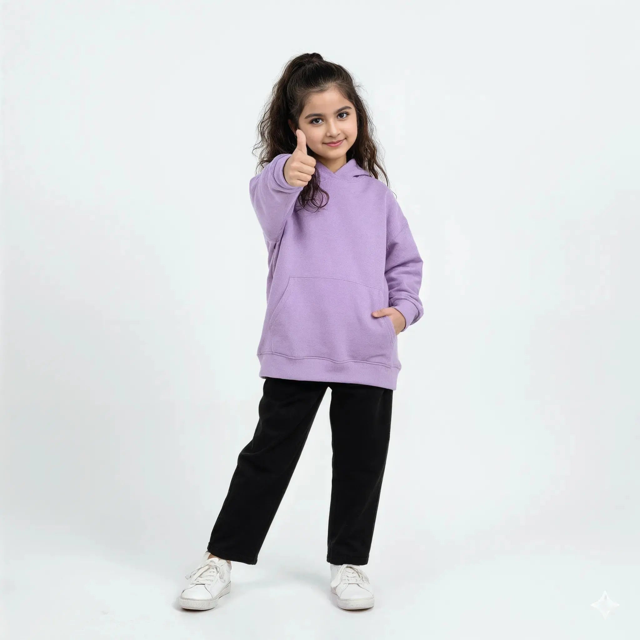 PLAIN OVERSIZED HOODIE - LAVENDER Mini Wears