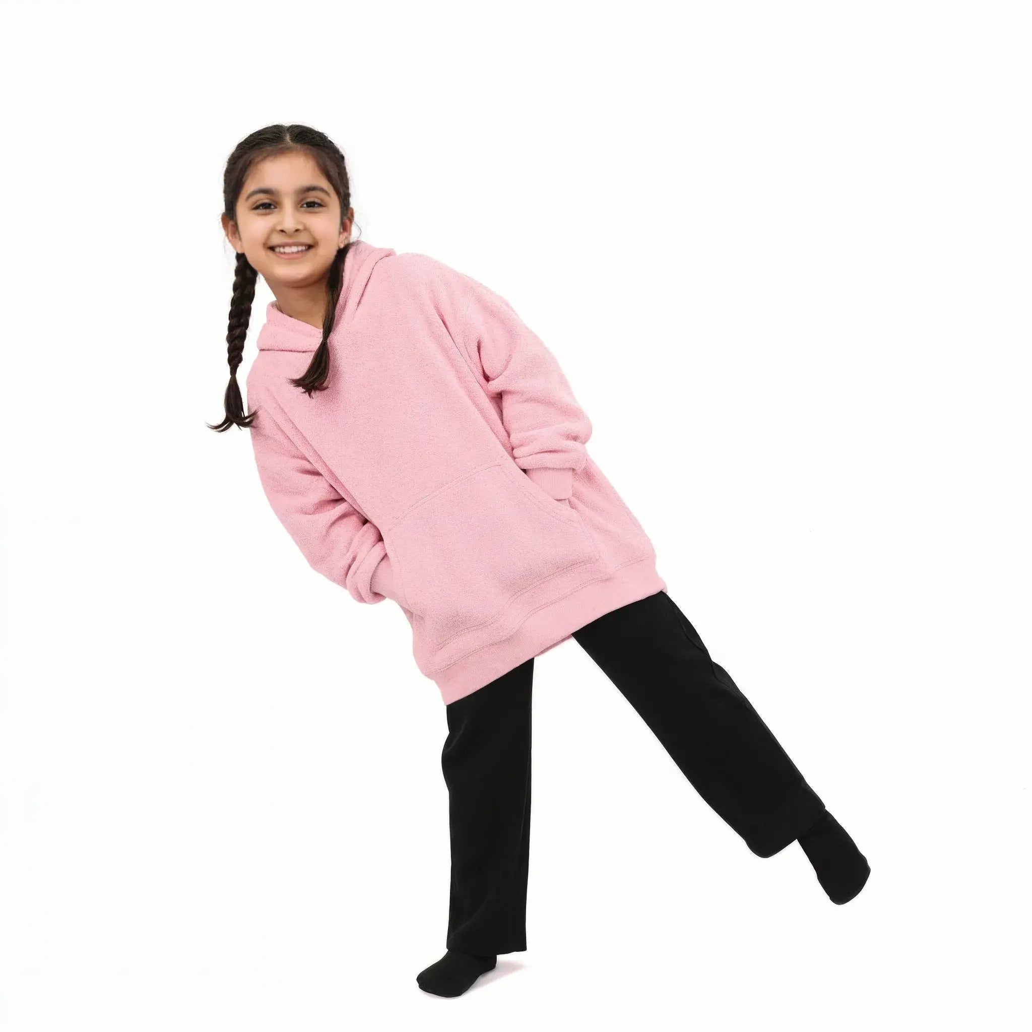 PLAIN OVERSIZED HOODIE - PINK Mini Wears